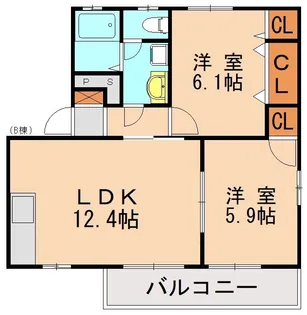 ソレイユ三苫 B棟【201号室】の間取り