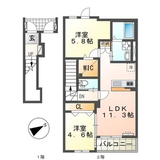 トレノア【201号室】の間取り