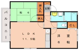 アクアヒル【202号室】の間取り