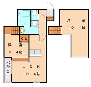ドリームステージカーネパラッツォ【102号室】の間取り