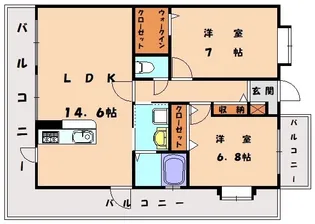 ピュアハイム和白丘【805号室】の間取り