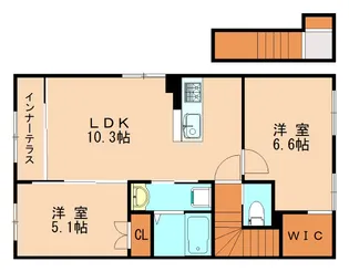 イルミ フェイト【2階】の間取り
