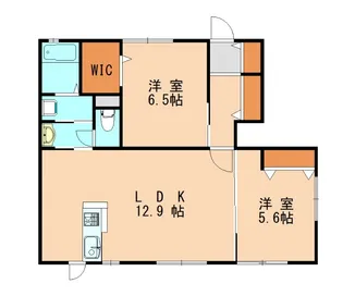 グラシュー プラージュ ミトマG棟【1階】の間取り