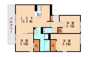 セジュール三代【1階】の間取り