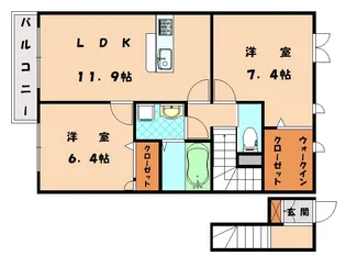 シャーメゾン湊A【202号室】の間取り