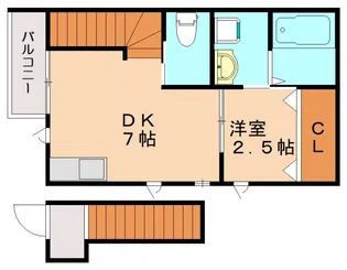 アトラクティ和白丘【205号室】の間取り