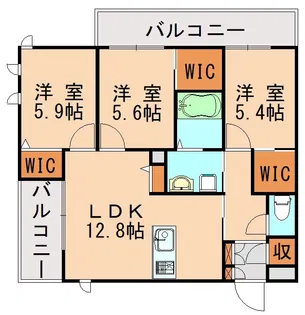 リーヴス香椎駅前【301号室】の間取り