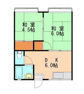 ススキコーポ【201号室】の間取り