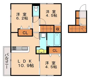 木犀館Ⅱ【203号室】の間取り