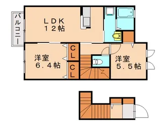ファミール那珂川【203号室】の間取り