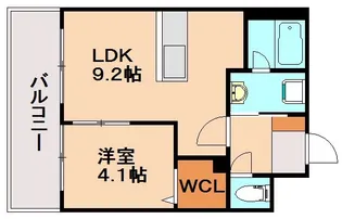 ファルフォーレ東大利【203号室】の間取り