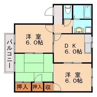 フレグランス那珂川D棟【202号室】の間取り
