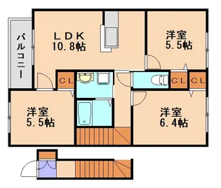 ラフィーネ・プロムナードⅢ A【204号室】の間取り