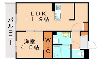 ウエストヒルズ那珂川【3階】の間取り