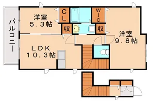 エクレール山繁Ⅱ【201号室】の間取り