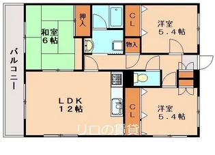 ビューテラス那珂川【2階】の間取り
