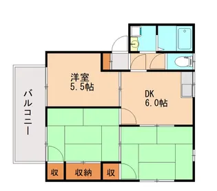 フレール日の浦【202号室】の間取り