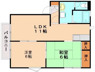 2LDKの間取り画像