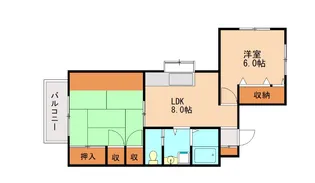 2LDKの間取り画像
