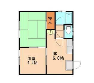 中江コーポ【102号室】の間取り