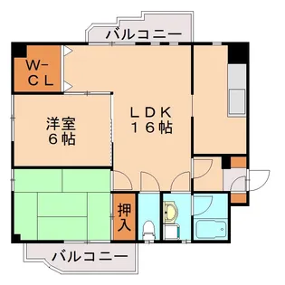 サンシティ南ヶ丘21【605号室】の間取り