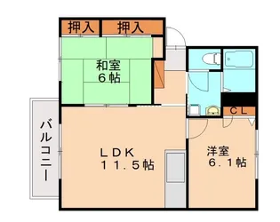 アイリス第2大野城【103号室】の間取り
