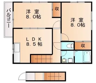 シティキャッスルⅡ【2階】の間取り