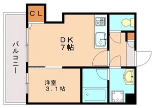リライアンス井尻【201号室】の間取り