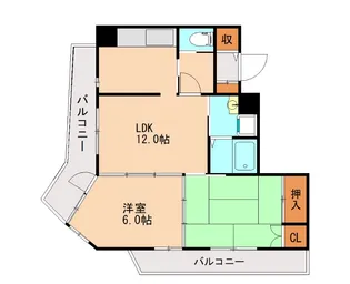憂和ハイツ下大利【201号室】の間取り