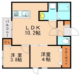 福岡県福岡市博多区板付7丁目【アパート】の間取り
