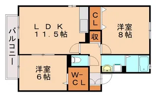 福岡県福岡市南区弥永3丁目【アパート】の間取り
