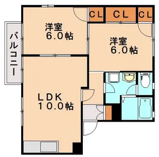 グランシャトー【203号室】の間取り