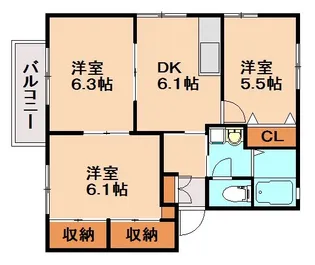 メルベーユ月の浦 B棟【2階】の間取り
