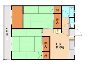 日の出コーポ【201号室】の間取り