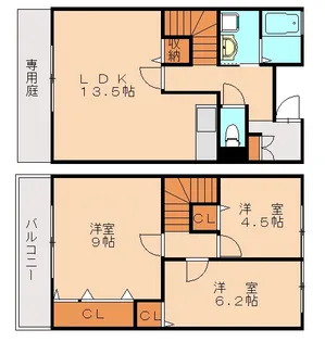 薔薇館 百合館 BARA2【000号室】の間取り