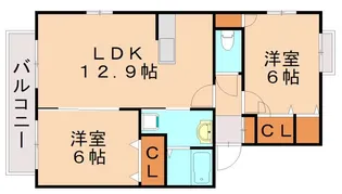 ティアラ観世音寺Ⅱ【2階】の間取り