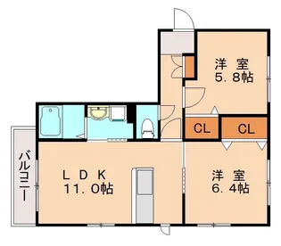 ディアコート・ヴィラ【101号室】の間取り