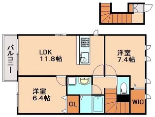 フルール伯玄【203号室】の間取り