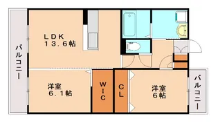 メゾンドリバティ那珂川【2階】の間取り