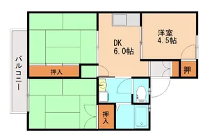 河鍋コーポ【202号室】の間取り