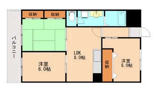 アーバンハイツ四王【304号室】の間取り