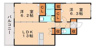 エーリ【302号室】の間取り