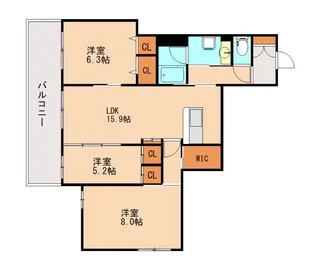 アルテミスヴィラ春日【104号室】の間取り
