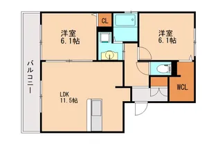 アース・フレンドリー大野城【3階】の間取り