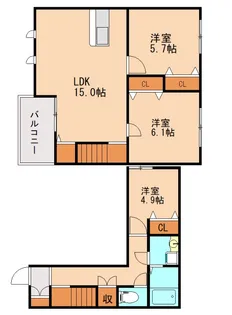 アポロステージ【102号室】の間取り