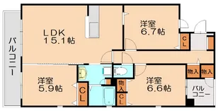 メゾン春日南【6階】の間取り