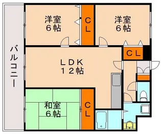 プレジール天拝【701号室】の間取り