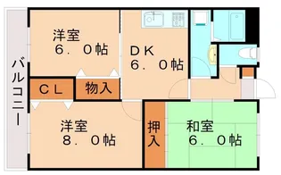 ラ.ヴェール春日【1階】の間取り
