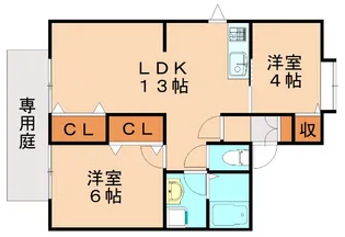 グランテージ那珂川【2階】の間取り