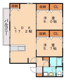 セジュールKAZ A棟【1階】の間取り